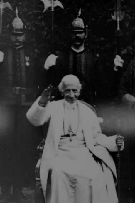 Pope Leo XIII Being Seated Bestowing Blessing